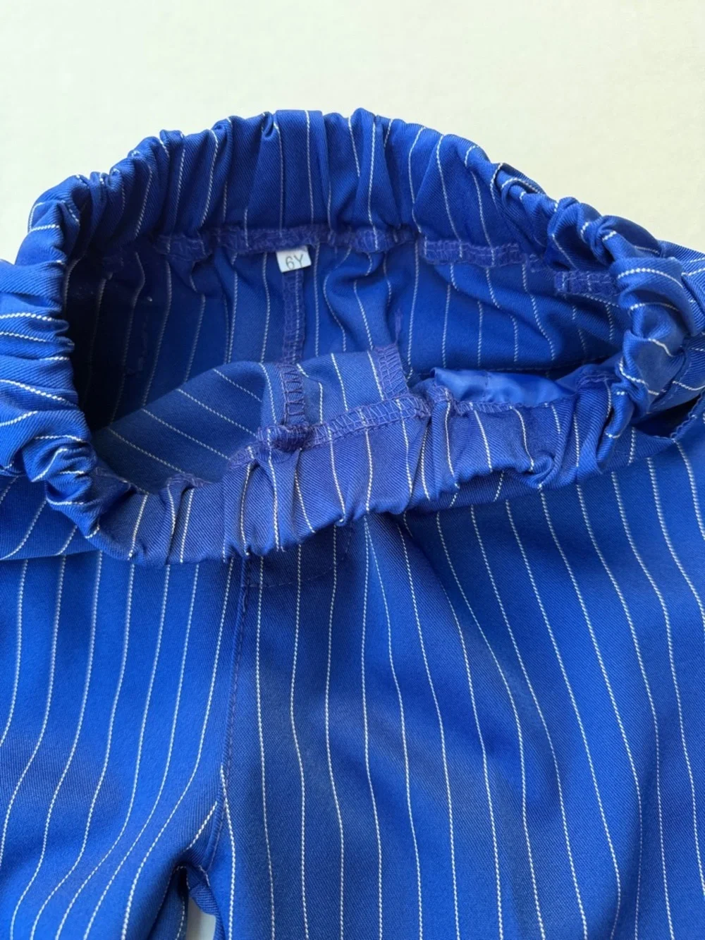 Boys Blue Pinstripe Vest Set with Bow Tie